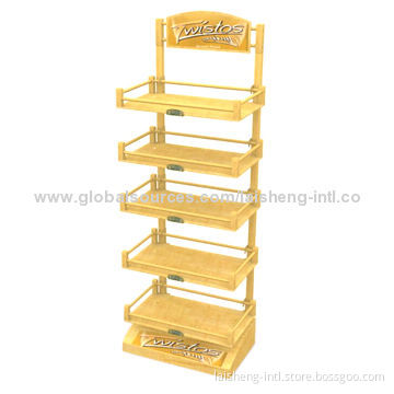 Wooden floor Food & Snack Display Shelves with Veneer